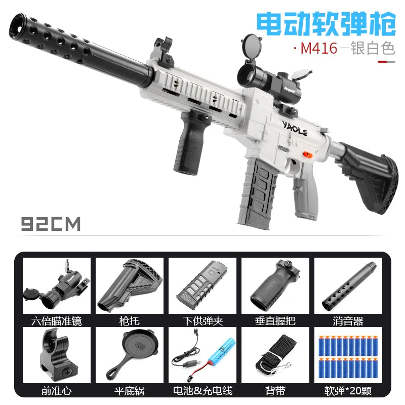 M416 Electric Soft Bullet Toy Rifle Darts Blaster
